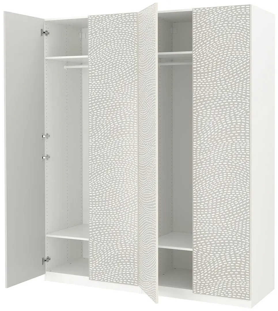 Dulap Ikea Pax/Mistudden rafturi/bare cu model 200x60x236 (Alb/Gri)