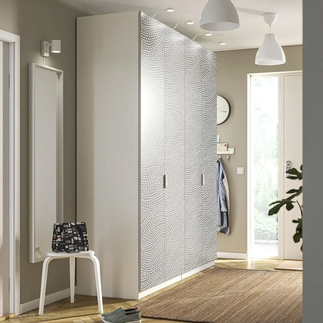 Dulap Ikea Pax/Mistudden rafturi/bare cu model 200x60x236 (Alb/Gri)