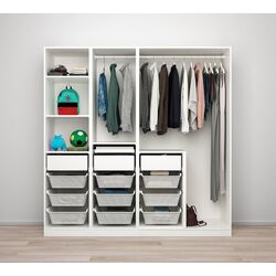 Шкаф Ikea Pax/Reinsvoll 1+2 каркаса 200x60x201 (Белый/Серо-бежевый) Thumb