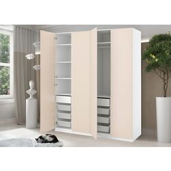 Шкаф Ikea Pax/Reinsvoll 1+2 каркаса 200x60x236 (Белый/Серо-бежевый)