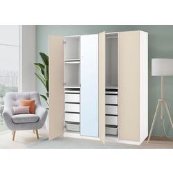 Шкаф Ikea Pax/Reinsvoll/Aheim полки/ящики/корзины/штанги 200x60x201 (Белый/Серо-Бежевый)