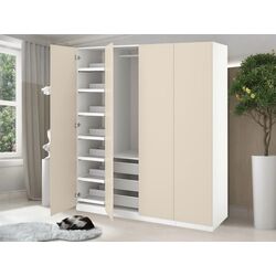 Шкаф Ikea Pax/Reinsvoll полки/корзины/штанга 200x60x201 (Белый/Серо-Бежевый)
