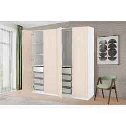 Шкаф Ikea Pax/Reinsvoll полки/корзины/ящики/штанги 200x60x201 (Белый/Серо-Бежевый)