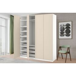 Шкаф Ikea Pax/Reinsvoll полки/штанга/корзины 200x60x236 (Белый/Серо-бежевый)