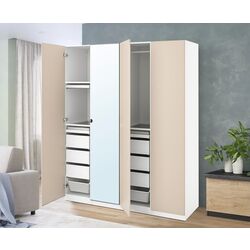 Шкаф Ikea Pax/Reinsvoll/Vikedal 200x60x201 (Белый/Серо-Бежевый)