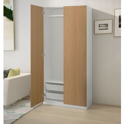 Dulap Ikea Pax/Storklinta raft/bara/cosuri 100x38x201 (Alb/Aspect Stejar)