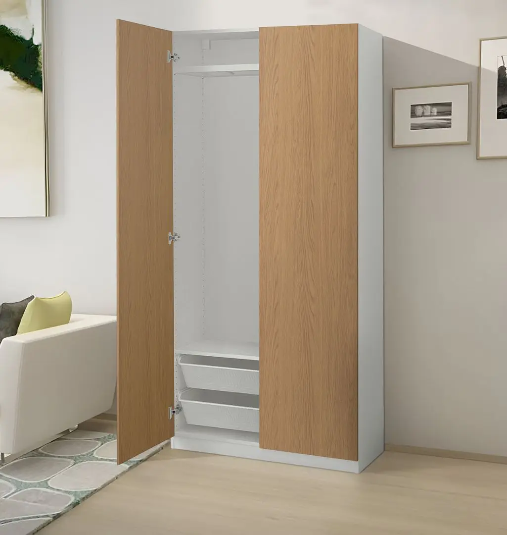 Dulap Ikea Pax/Storklinta raft/bara/cosuri 100x38x201 (Alb/Aspect Stejar)