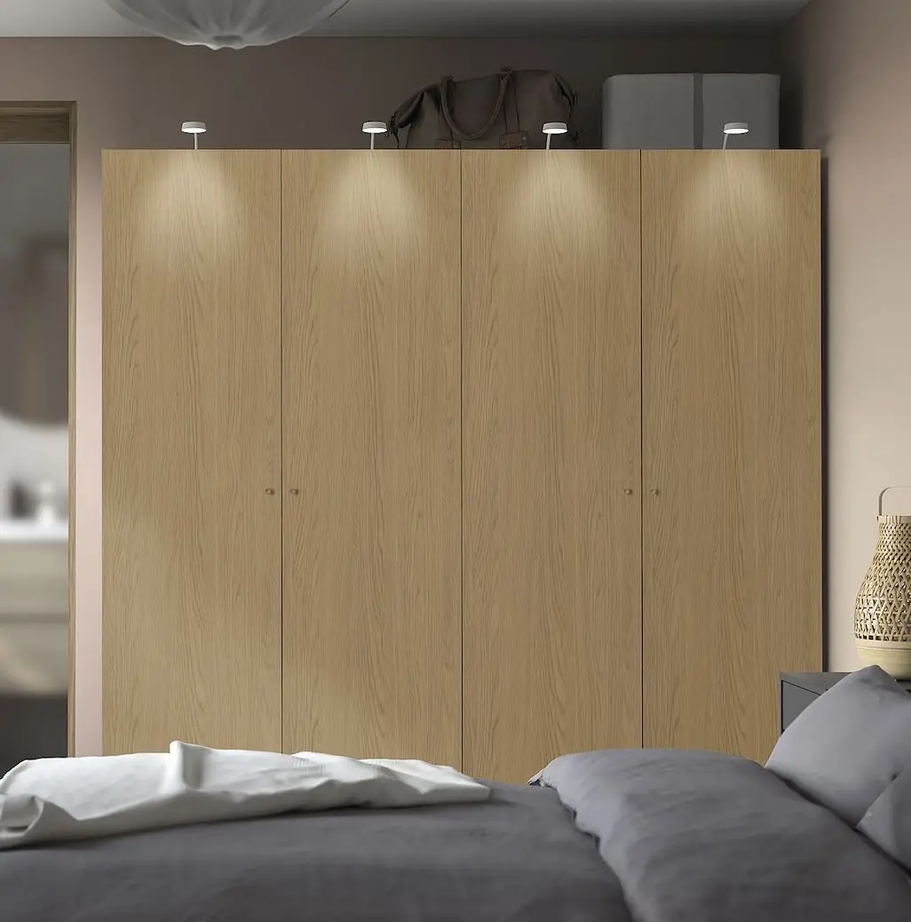 Dulap Ikea Pax/Storklinta raft/bare/cosuri 200x60x201 (Alb/Aspect Stejar)