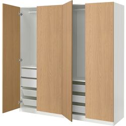 Dulap Ikea Pax/Storklinta raft/bare/sertare/cosuri 200x66x201 (Alb/Aspect Stejar) Thumb