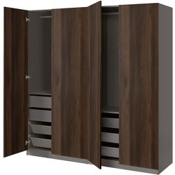 Dulap Ikea Pax/Storklinta raft/bare/sertare/cosuri 200x66x201 (Gri inchis/Maro inchis) Thumb