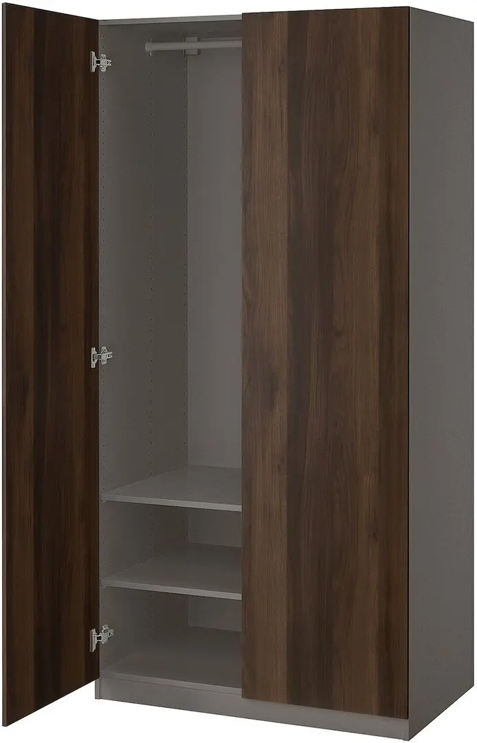 Dulap Ikea Pax/Storklinta rafturi/bara 100x60x201 (Gri inchis/Maro inchis)