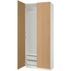 Dulap Ikea Pax/Storklinta rafturi/bara/cosuri 100x38x236 (Alb/Aspect Stejar) Thumb