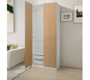 Шкаф Ikea Pax/Storklinta полки/штанга/корзины 100x38x236 (Белый/Имитация Дуба)