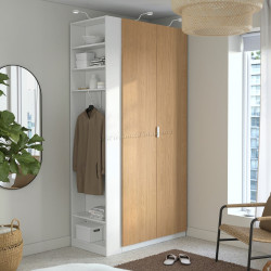 Dulap Ikea Pax/Storklinta rafturi/bara/cosuri/etajera 120x60x236 (Alb/Aspect Stejar)