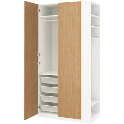 Dulap Ikea Pax/Storklinta rafturi/bara/cosuri/etajera 120x60x236 (Alb/Aspect Stejar) Thumb