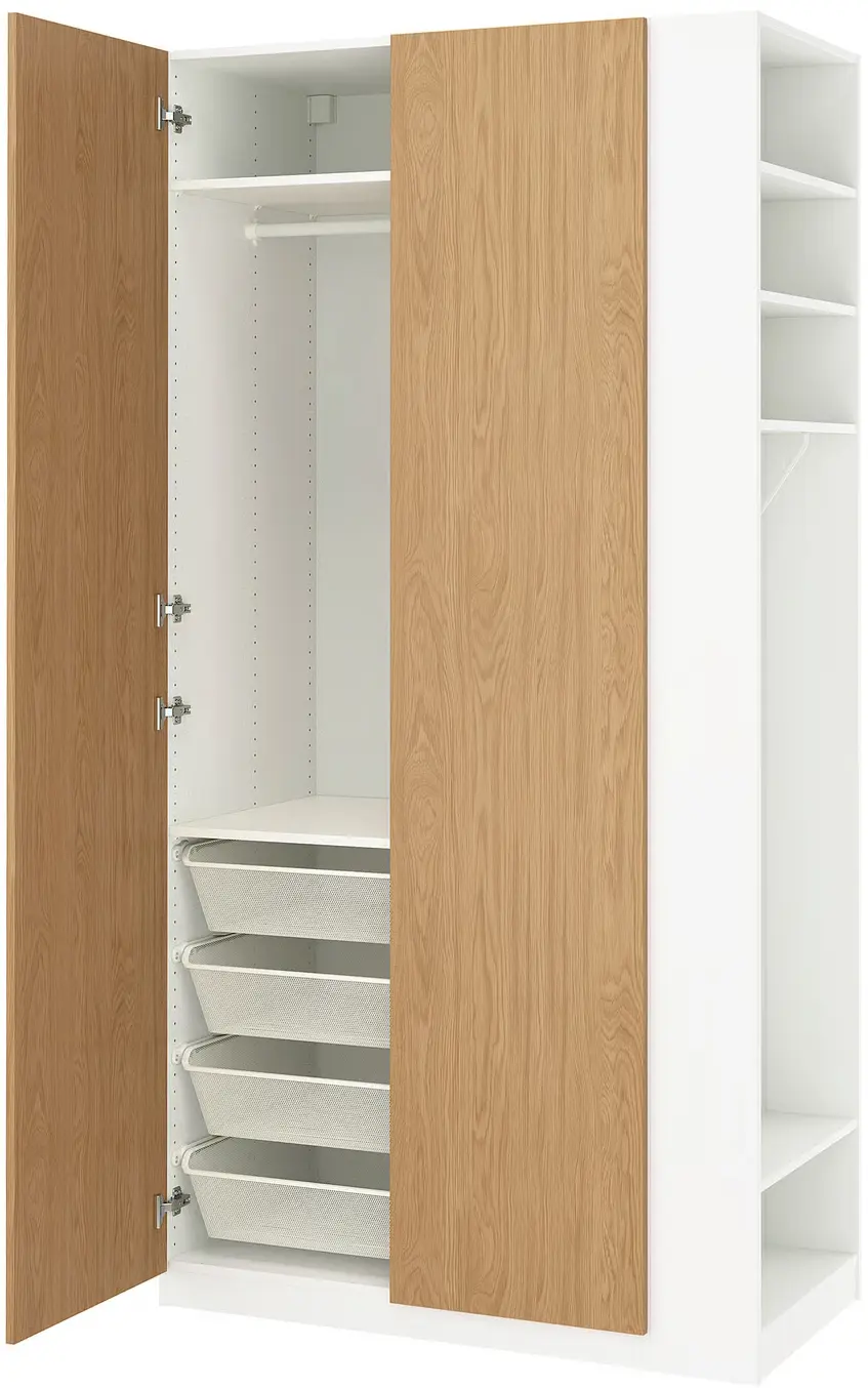 Dulap Ikea Pax/Storklinta rafturi/bara/cosuri/etajera 120x60x236 (Alb/Aspect Stejar) - 4