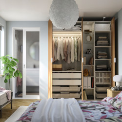 Dulap Ikea Pax/Storklinta rafturi/bara/cosuri/sertare/etajera 185x60x236 (Alb/Aspect Stejar) Thumb