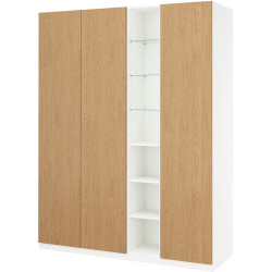 Dulap Ikea Pax/Storklinta rafturi/bara/cosuri/sertare/etajera 185x60x236 (Alb/Aspect Stejar) Thumb