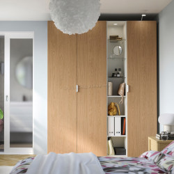 Dulap Ikea Pax/Storklinta rafturi/bara/cosuri/sertare/etajera 185x60x236 (Alb/Aspect Stejar)