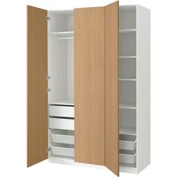 Dulap Ikea Pax/Storklinta rafturi/bara/sertare/cosuri 150x60x236 (Alb/Aspect Stejar) Thumb