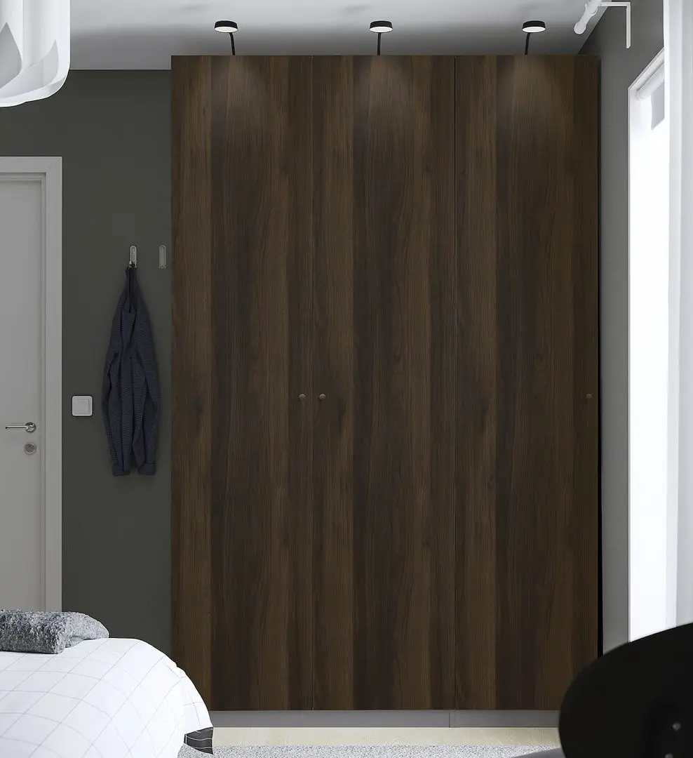 Dulap Ikea Pax/Storklinta rafturi/bara/sertare/cosuri 150x60x236 (Gri inchis/Maro inchis)