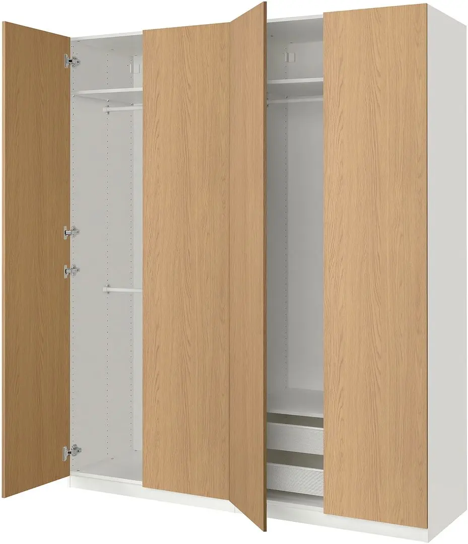 Dulap Ikea Pax/Storklinta rafturi/bare/cosuri 200x60x236 (Alb/Aspect Stejar)