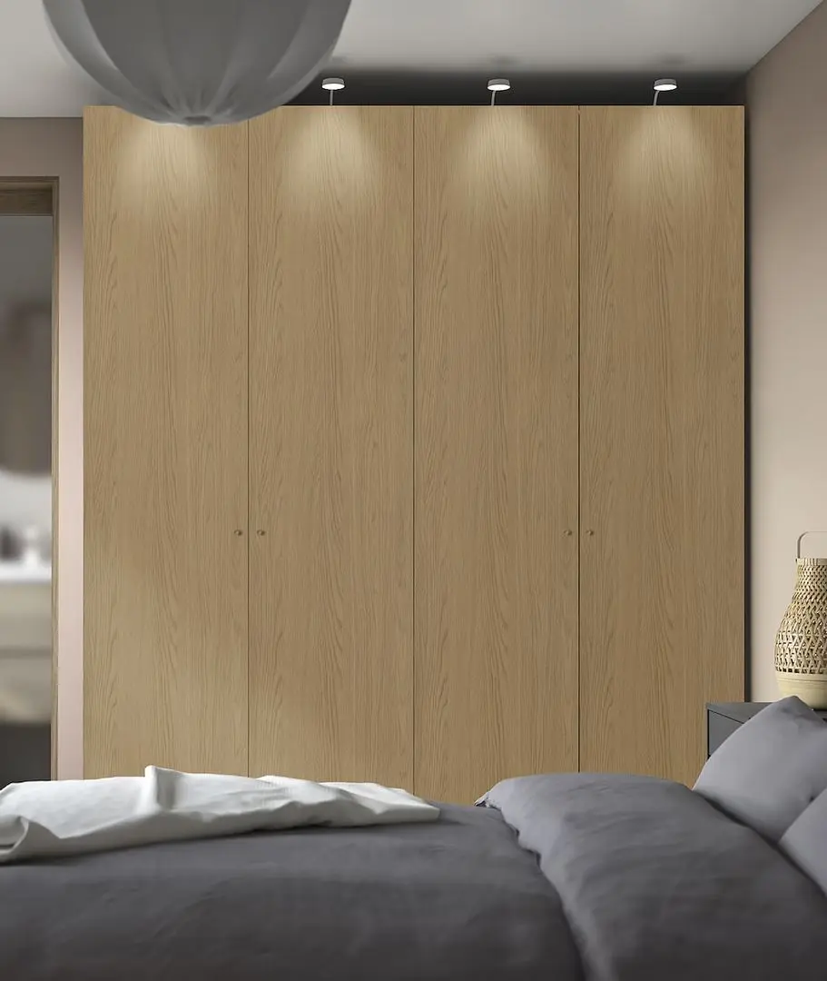 Dulap Ikea Pax/Storklinta rafturi/bare/cosuri 200x60x236 (Alb/Aspect Stejar)