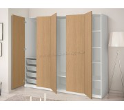 Dulap Ikea Pax/Storklinta rafturi/bare/cosuri 250x60x201 (Alb/Aspect Stejar)