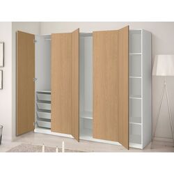 Dulap Ikea Pax/Storklinta rafturi/bare/cosuri 250x60x201 (Alb/Aspect Stejar)