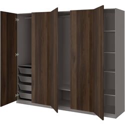 Dulap Ikea Pax/Storklinta rafturi/bare/cosuri 250x60x201 (Gri inchis/Maro inchis) Thumb