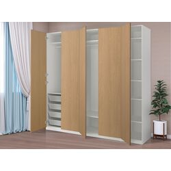 Dulap Ikea Pax/Storklinta rafturi/bare/cosuri 250x60x236 (Alb/Aspect Stejar)