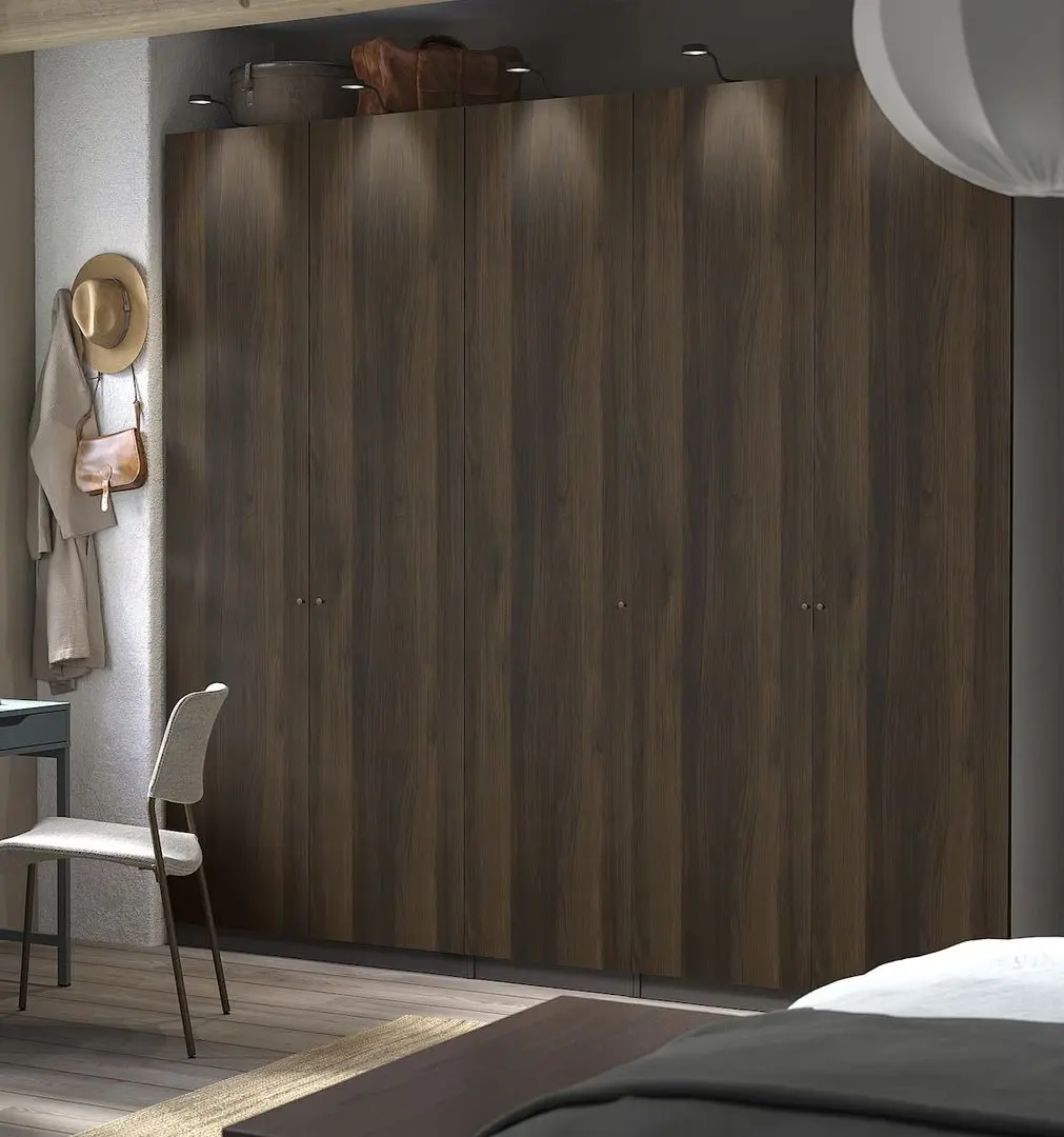 Dulap Ikea Pax/Storklinta rafturi/bare/cosuri 250x60x236 (Gri inchis/Maro inchis)