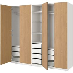 Dulap Ikea Pax/Storklinta rafturi/bare/sertare 250x58x236 (Alb/Aspect Stejar) Thumb