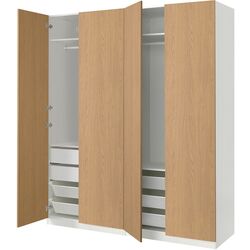 Dulap Ikea Pax/Storklinta rafturi/bare/sertare/cosuri 200x66x236 (Alb/Aspect Stejar) Thumb