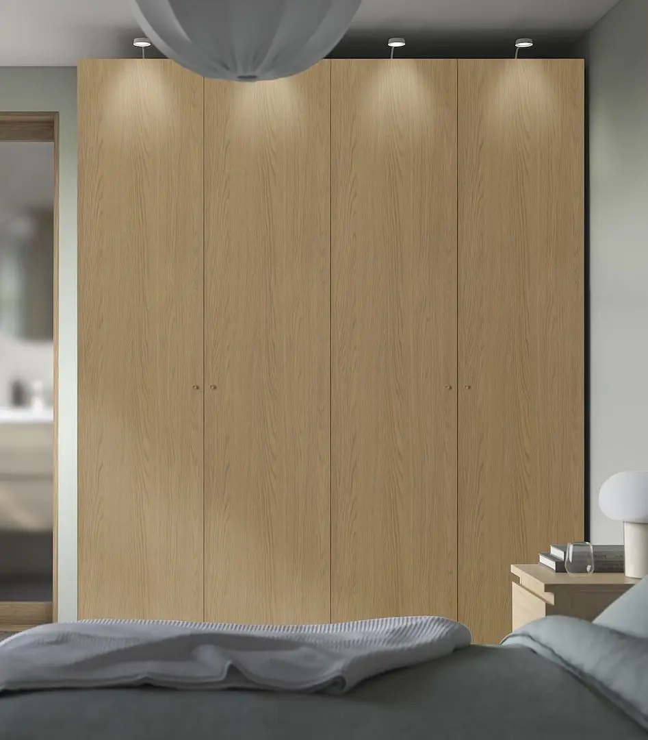 Dulap Ikea Pax/Storklinta rafturi/bare/sertare/cosuri 200x66x236 (Alb/Aspect Stejar)