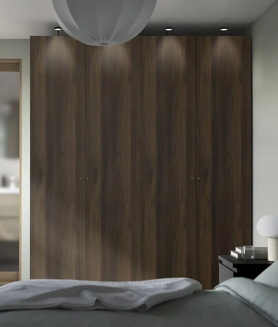 Dulap Ikea Pax/Storklinta rafturi/bare/sertare/cosuri 200x66x236 (Gri inchis/Maro inchis)