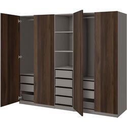 Dulap Ikea Pax/Storklinta rafturi/bare/sertare/cosuri 250x58x201 (Gri inchis/Maro inchis) Thumb