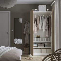 Шкаф Ikea Pax/Storklinta rafturi/bara 100x60x201 (Белый/Имитация Дуба) Thumb