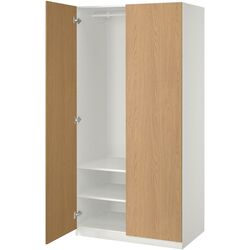 Шкаф Ikea Pax/Storklinta rafturi/bara 100x60x201 (Белый/Имитация Дуба) Thumb