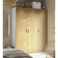 Dulap Ikea Pax/Tonstad rafturi/bara/sertar/cosuri 150x60x201 (Alb/Furnir Stejar)