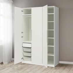 Dulap Ikea Pax/Tonstad rafturi/bara/sertar/cosuri 150x60x236 (Alb)