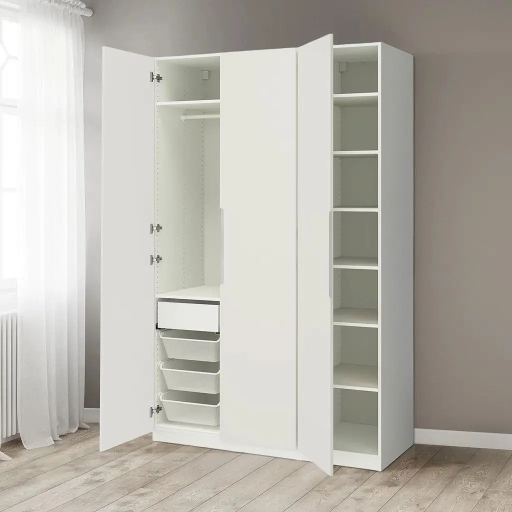 Dulap Ikea Pax/Tonstad rafturi/bara/sertar/cosuri 150x60x236 (Alb)