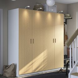 Dulap Ikea Pax/Tonstad rafturi/bare 200x60x201 (Alb/Furnir Stejar)