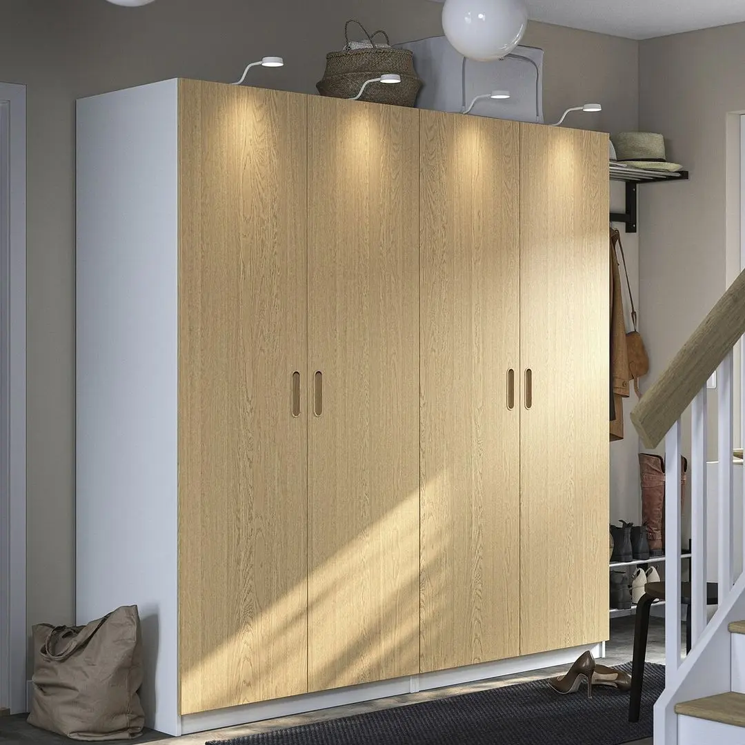 Dulap Ikea Pax/Tonstad rafturi/bare 200x60x201 (Alb/Furnir Stejar)