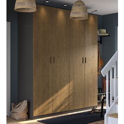 Dulap Ikea Pax/Tonstad rafturi/bare 200x60x236 (Gri inchis/Furnir Stejar Vopsit Maro)