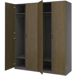 Dulap Ikea Pax/Tonstad rafturi/bare 200x60x236 (Gri inchis/Furnir Stejar Vopsit Maro) Thumb