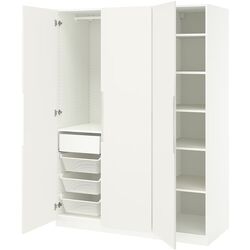 Dulap Ikea Pax/Tonstad rafturi/bare/sertar/cosuri 150x60x201 (Alb) Thumb