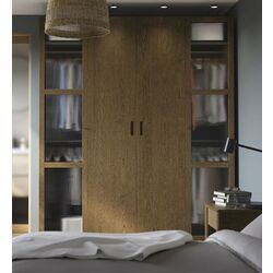 Dulap Ikea Pax/Tonstad rafturi/bare/sertare/cos/sticla 200x60x236 (Gri inchis maro/Furnir Stejar Vopsit)