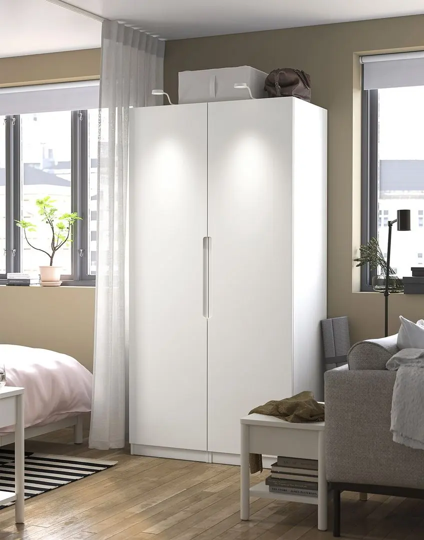 Dulap Ikea Pax/Tonstad rafturi/bare/sertare/cosuri 100x60x201 (Alb)