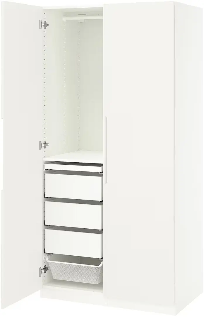 Dulap Ikea Pax/Tonstad rafturi/bare/sertare/cosuri 100x60x201 (Alb)